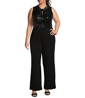 Jessica Simpson Plus Sleeveless Una Jumpsuit