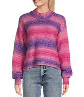 Jessica Simpson Portia Long Sleeve Printed Acrylic-Blend Cropped Sweater