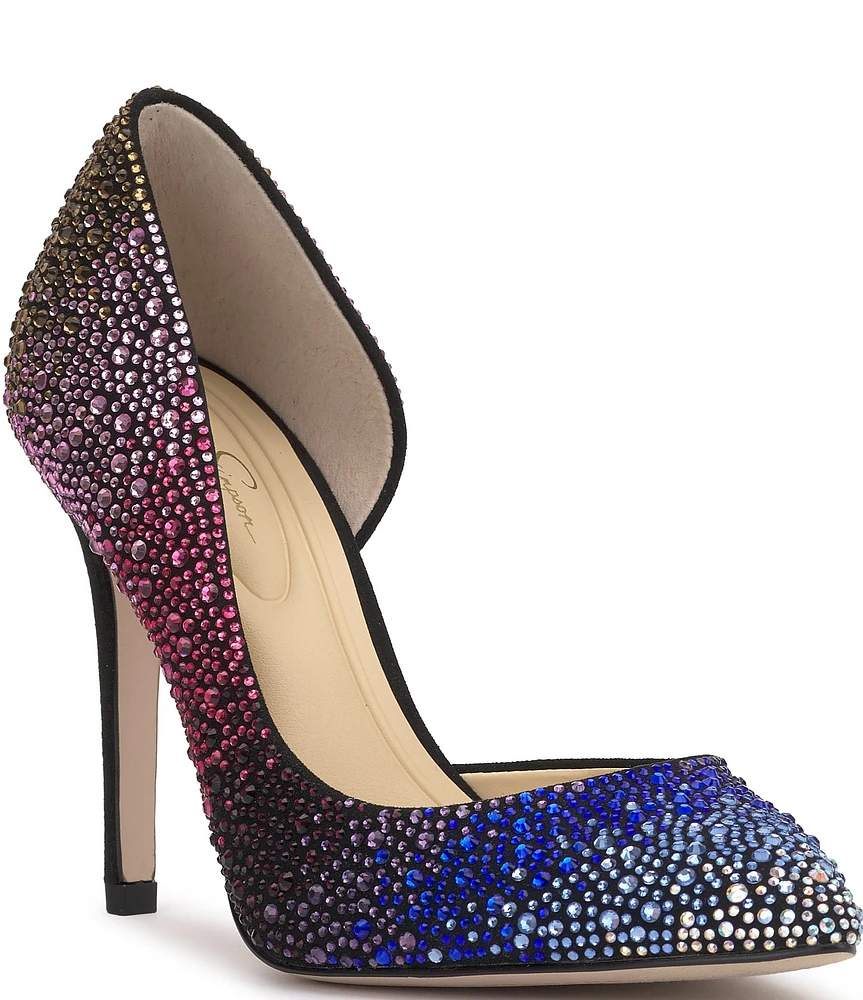 Jessica Simpson Prizma Rainbow Rhinestone D'Orsay Pumps