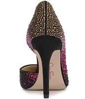 Jessica Simpson Prizma Rainbow Rhinestone D'Orsay Pumps