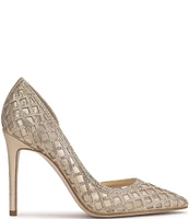 Jessica Simpson Prizma Rhinestone Grid D'Orsay Dress Pumps