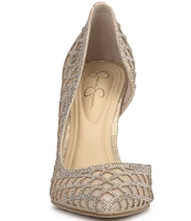 Jessica Simpson Prizma Rhinestone Grid D'Orsay Dress Pumps