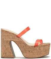 Jessica Simpson Samhita Clear Strap Cork Platform Sandals