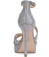 Jessica Simpson Shyremin Iridescent Rhinestone Platform Dress Sandals