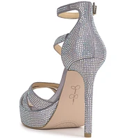 Jessica Simpson Shyremin Iridescent Rhinestone Platform Dress Sandals