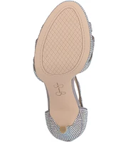 Jessica Simpson Shyremin Iridescent Rhinestone Platform Dress Sandals