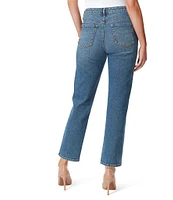 Jessica Simpson Spotlight Destructed Detail High Rise Straight Jeans