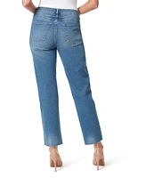 Jessica Simpson Spotlight High Rise Raw Hem Straight Jeans