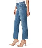 Jessica Simpson Spotlight High Rise Raw Hem Straight Jeans