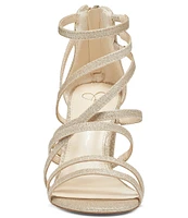 Jessica Simpson Stassey Glitter Strappy Block Heel Sandals