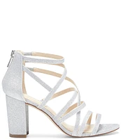 Jessica Simpson Stassey Glitter Strappy Block Heel Sandals