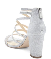 Jessica Simpson Stassey Glitter Strappy Block Heel Sandals