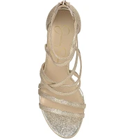 Jessica Simpson Stassey Shimmer Strappy Block Heel Sandals