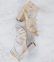 Jessica Simpson Stassey Shimmer Strappy Block Heel Sandals