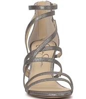 Jessica Simpson Stassey Shimmer Strappy Block Heel Sandals