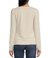 Jessica Simpson Tahani Long Sleeve Solid Henley Top