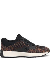 Jessica Simpson Tameranne Leopard Print Rhinestone Platform Sneakers