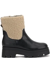 Jessica Simpson Ulalie Faux Shearling Leather Shearling Lugged Booties