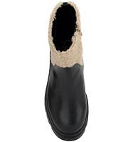 Jessica Simpson Ulalie Faux Shearling Leather Shearling Lugged Booties