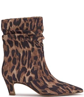 Jessica Simpson Vyluna Leopard Print Slouch Kitten Heel Booties