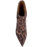 Jessica Simpson Vyluna Leopard Print Slouch Kitten Heel Booties