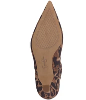 Jessica Simpson Vyluna Leopard Print Slouch Kitten Heel Booties