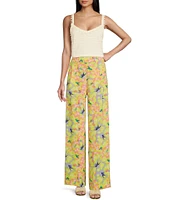 Jessica Simpson Winnie High Rise Printed Wide Leg Pants