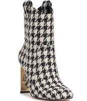 Jessica Simpson Xovira Houndstooth Western Dress Booties