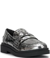 Jessica Simpson Xuris Metallic Snake Penny Loafers