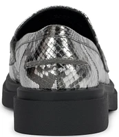 Jessica Simpson Xuris Metallic Snake Penny Loafers