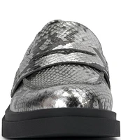 Jessica Simpson Xuris Metallic Snake Penny Loafers