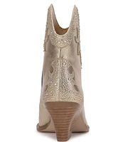 Jessica Simpson Zolly Snake Embossed Rhinestone Western Booties