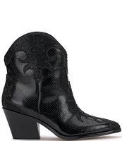 Jessica Simpson Zolly Snake Embossed Rhinestone Western Booties