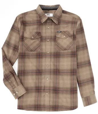 JETTY Breaker Twill Flannel Plaid Long Sleeve Woven Shirt