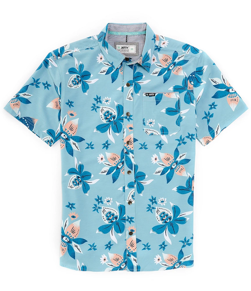 JETTY Garwood Short Sleeve Floral Printed Woven Shirt