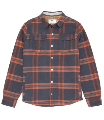 Jetty Plaid Long Sleeve Sherpa Jacket