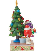 Jim Shore M&M's® by Jim Shore LED Lighted Red & Purple M&M's Characters with Christmas Tree Figurine