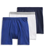 Jockey Signature Pima Cotton Mid-Rise 7.5#double; Inseam Boxer Briefs 3-Pack