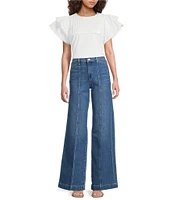 Joe's Jeans Front Seamed Wide Leg Jeans