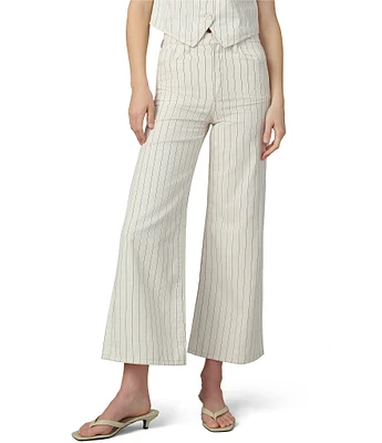 Joe's Jeans Mia Stripe Print High Rise Wide Leg Ankle Length Jeans