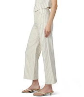 Joe's Jeans Mia Stripe Print High Rise Wide Leg Ankle Length Jeans
