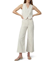 Joe's Jeans Mia Stripe Print High Rise Wide Leg Ankle Length Jeans