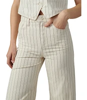 Joe's Jeans Mia Stripe Print High Rise Wide Leg Ankle Length Jeans