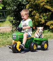 John Deere 3-Wheeled Pedal Tractor With Trailer Ride-On