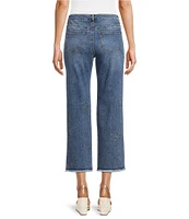 John Mark 5-Pocket Heat Set Detail Frayed Hem Cropped Jeans