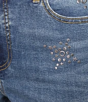 John Mark 5-Pocket Heat Set Detail Frayed Hem Cropped Jeans