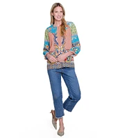 John Mark 5-Pocket Heat Set Detail Frayed Hem Cropped Jeans