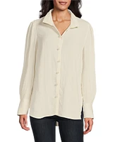John Mark Collared Button Front 3/4 Sleeve Top