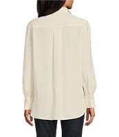 John Mark Collared Button Front 3/4 Sleeve Top