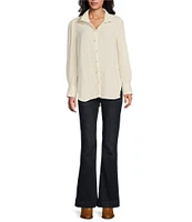 John Mark Collared Button Front 3/4 Sleeve Top